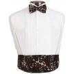 Fuzzy Leopard Cummerbund and Bow Tie Set