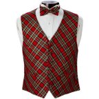 PlaidTuxedo Vest and Bow Tie Set
