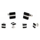 Hero Sterling Silver  Cufflink and Stud Set