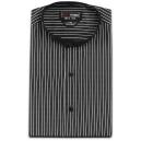 Bello Uomo Black Stripe Mandarin Collar Tuxedo Shirt
