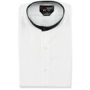 Bello Uomo Black and White Mandarin Collar Tuxedo Shirt