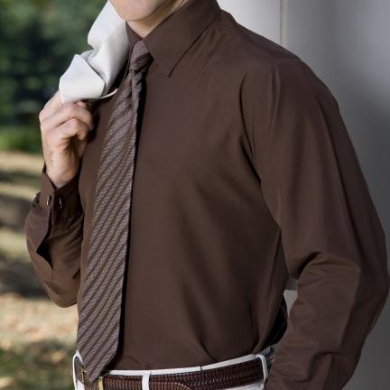 Bob Chocolate Lay Down Collar Tuxedo Shirt