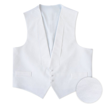 David's Formal Wear - White Piqué Fullback Vest and Tie Set