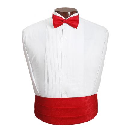 Red Heart Cummerbund and Tie Set