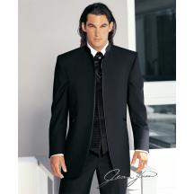 Complete look - BLACK MANDARIN COLLAR TUXEDO - Classy Formal Wear